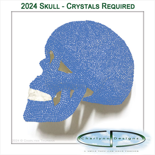 charlynndesigns's tweet photo. #CharlynnDesigns #Crystal #Skull estimate (both sides) is 7,200 1.3mm crystals we need to start a project. It does not include areas that receive/protrude. To compensate, 200 crystals will be added to the count. The teeth will be covered in glitter or sparkle paint. https://t.co/qX0TGYKjJi