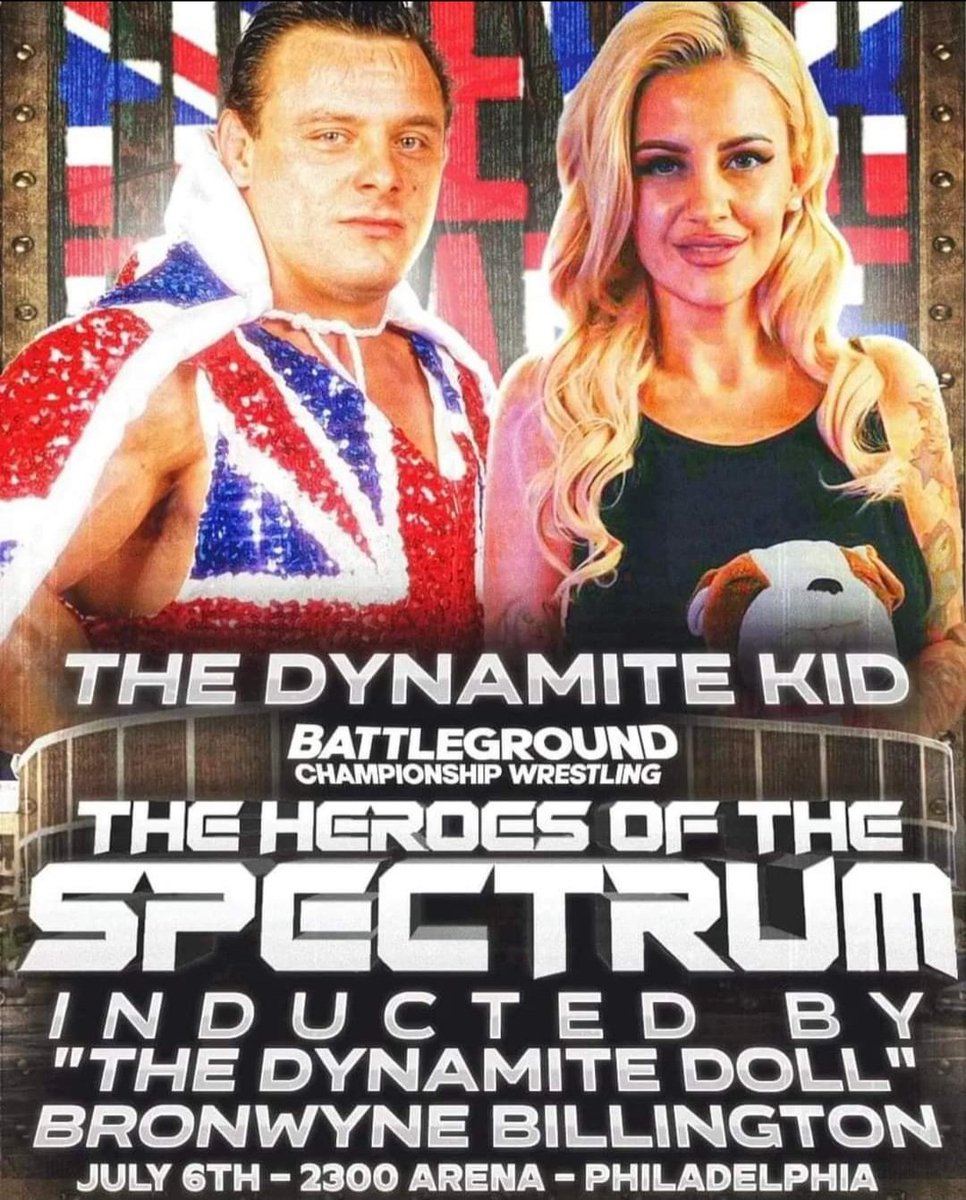 Dynamitedoll84's tweet photo. 3.5 weeks until Philly!!! I am beyond excited to be a part of these shows
π§¨πβ€οΈπΊπΈ #battlegroundchampionshipwrestling
#gogetempromotions
#DynamiteDoll
#Dynamitekid
#Herosofthespectrum
#Philly
#4thofJulyweekend https://t.co/QOVOgPRYQK