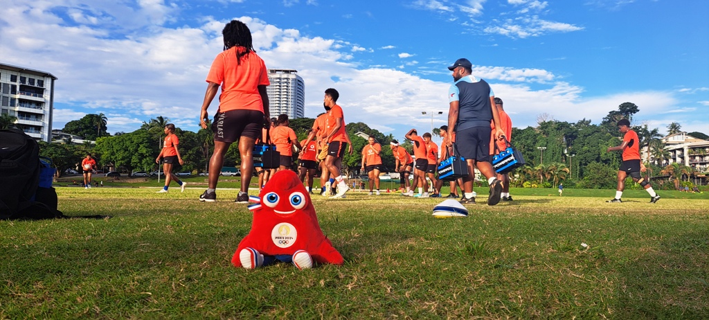 Team Fiji and the Olympic Mascot, the Phryges, wish the Womens National 15s team all the best against their match against Japan this week. #TeamFiji #Paris2024 #InspireFiji