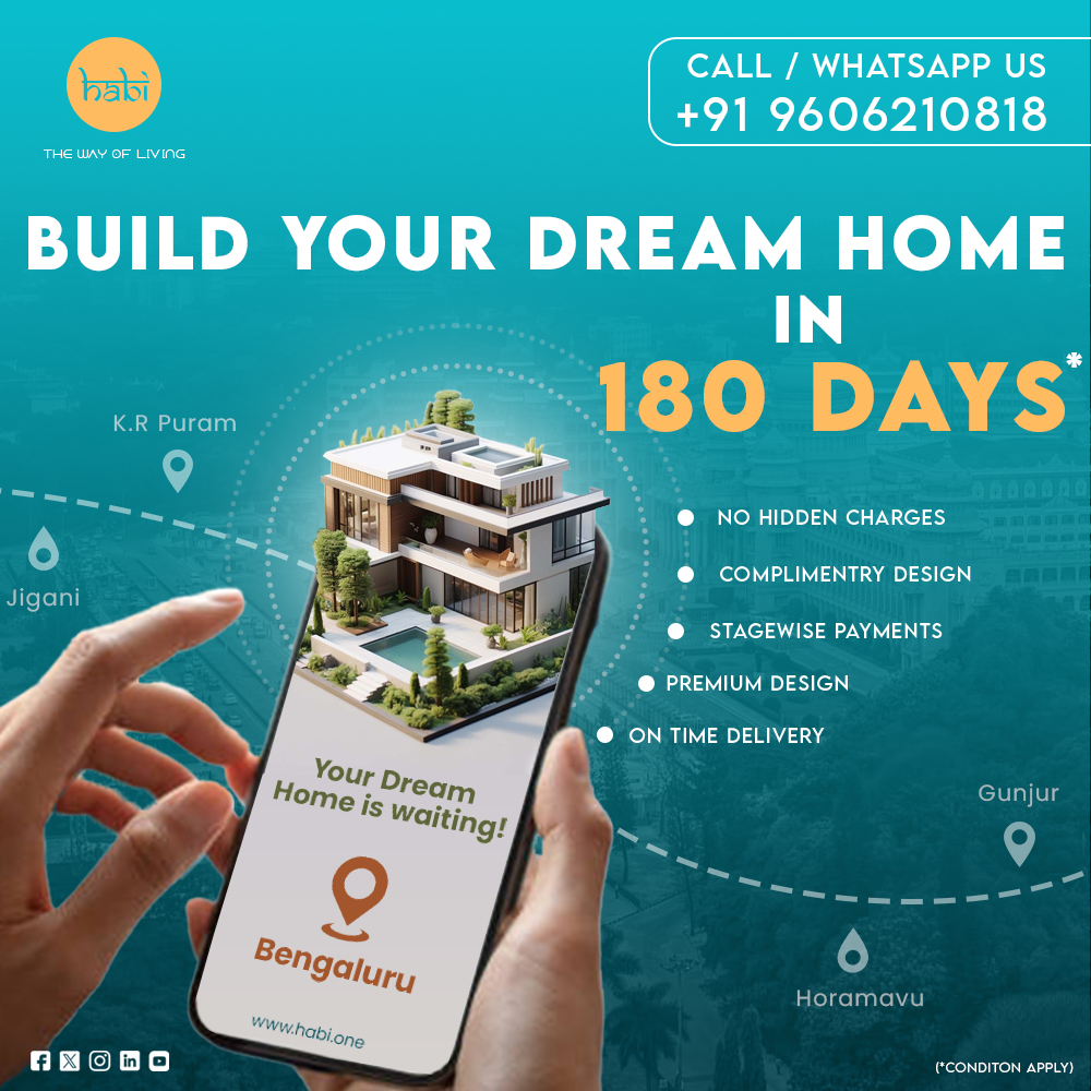 habihomes's tweet photo. Dreaming of a perfect home?
With #habi, your dream can become a reality in just 180 days!
Your dream home is waiting in Bengaluru!
Contact us on WhatsApp at +91 9606210818.
#habi #thewayofliving #buildhome #housecosntruction #buildingconstruction #homedecor #home #construction https://t.co/xWx1qroHLw