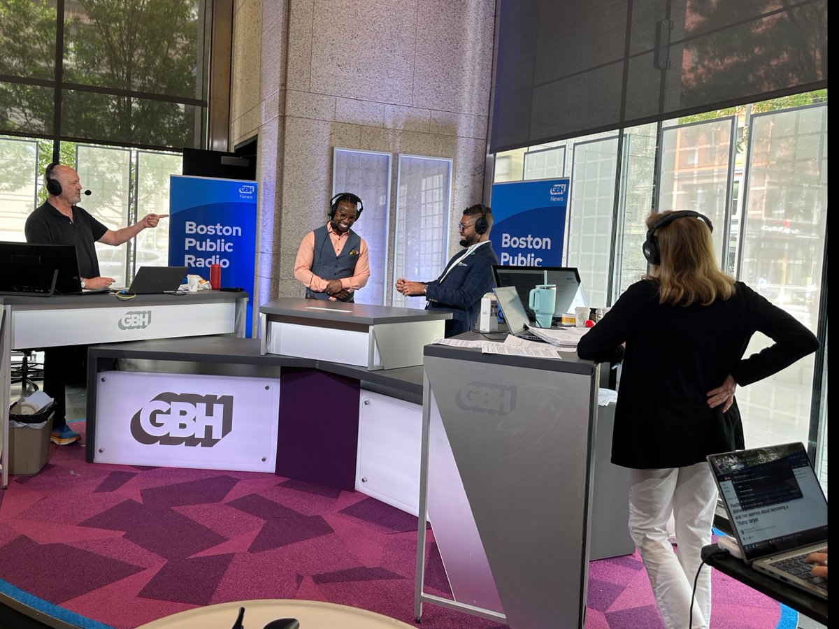 GBH's tweet photo. Jim and Margery had the pleasure of speaking with @ibramxk and @askimari on @BosPublicRadio yesterday – and you can celebrate Juneteenth with them at the Embrace Ideas Festival next week. As Jeffries said, "if you like to dance and you wear good sneakers, you show up." https://t.co/fy6XKNUNgW