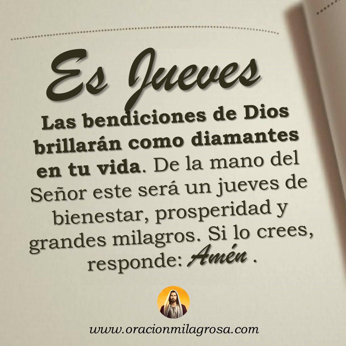 De la manos del Señor este será un jueves de bienestar, prosperidad y grandes milagros, ¿Quienes dicen AMÉN? 🙏