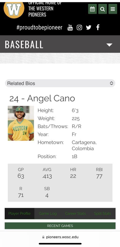 AngelCanoOrozco's tweet image. Uncommitted JUCO transfer. 
Graduate with associate and a 3.7GPA. 
All región and all American
Was a Kansas University signee but things change last minute due to a injury.
Stats
302Ab
91R
120H
30-2B
28HR
102RBI
60Walks
48SO
397AVG
519OPS
762SLG
1.281OPS
Phone #
7138196835