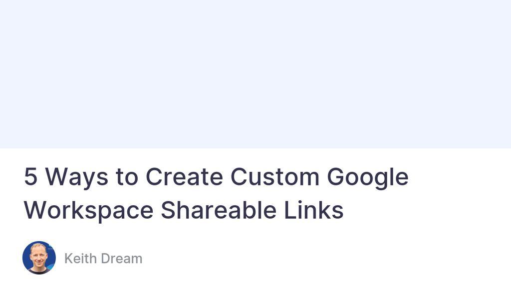 mabnola's tweet image. Give your followers, clients or students a better sharing experience with custom links for Google Docs and Sheets.
Read the full article: 5 Ways to Create Custom Google Workspace Shareable Links
▸ lttr.ai/AMHxl
#googleworkspacetips #SheetsLinks