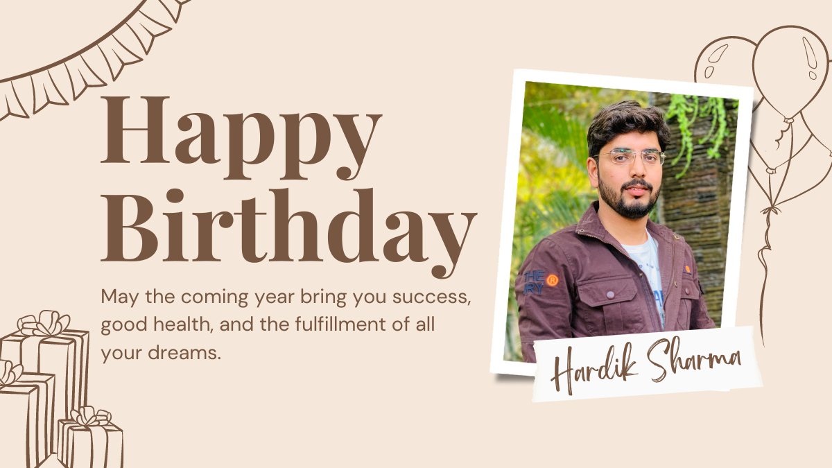 WPVibes (@wp_vibes) on Twitter photo Happy Birthday, <a href="/hardik777sharma/">Hardik Sharma</a> ! May your day be full of joy, and the year ahead brings you lots of success, love, and laughter! ๐๐
#BirthdayWishes #BirthdayVibes #HappyBirthday Happy Birthday, <a href="/hardik777sharma/">Hardik Sharma</a> ! May your day be full of joy, and the year ahead brings you lots of success, love, and laughter! ๐๐
#BirthdayWishes #BirthdayVibes #HappyBirthday