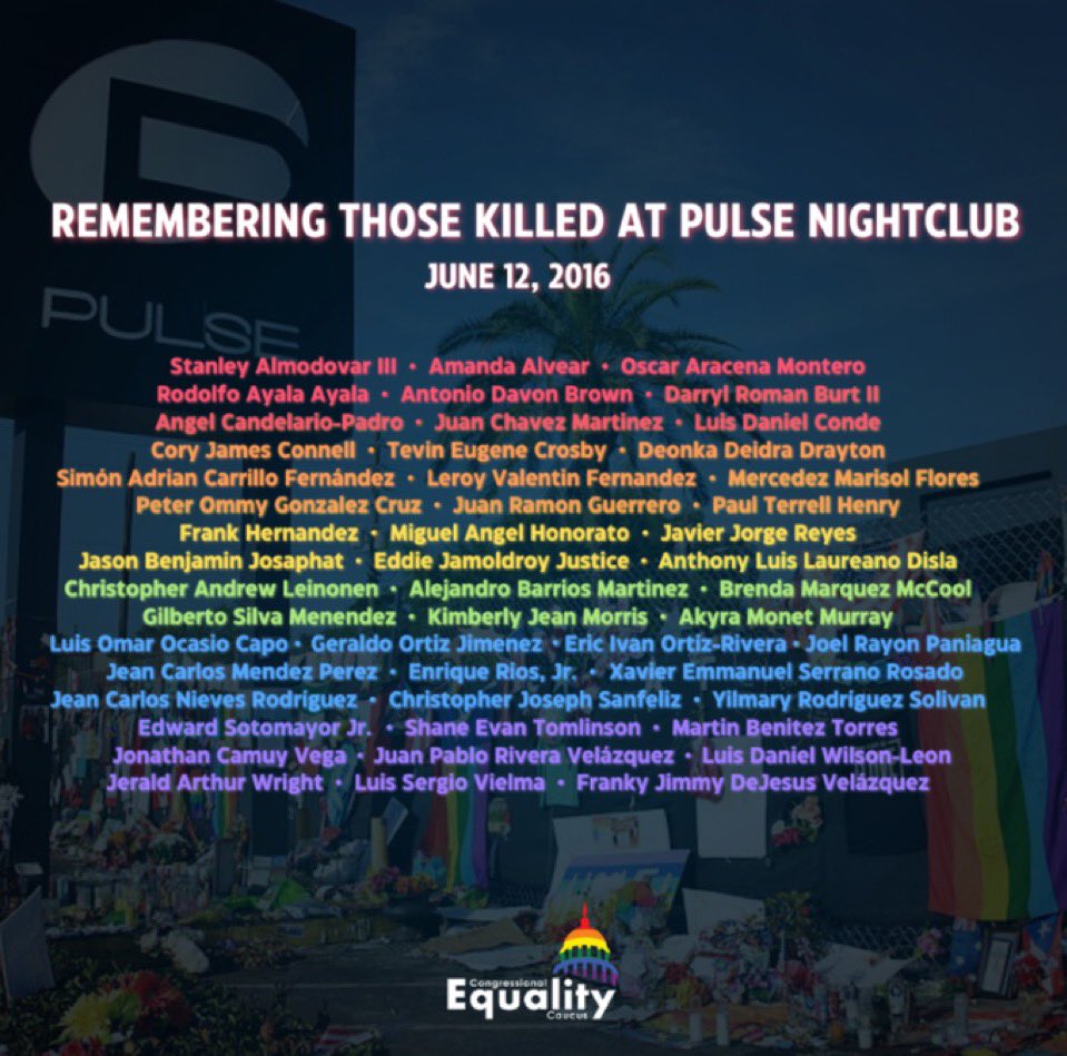 HotMoozik's tweet photo. Today, we remember the 49 lives taken at Pulse Nightclub. They were individuals celebrating love and community. Let their memory be a call to uphold dignity and equality for all. #Pulse49 https://t.co/ddt7iIl0Q4