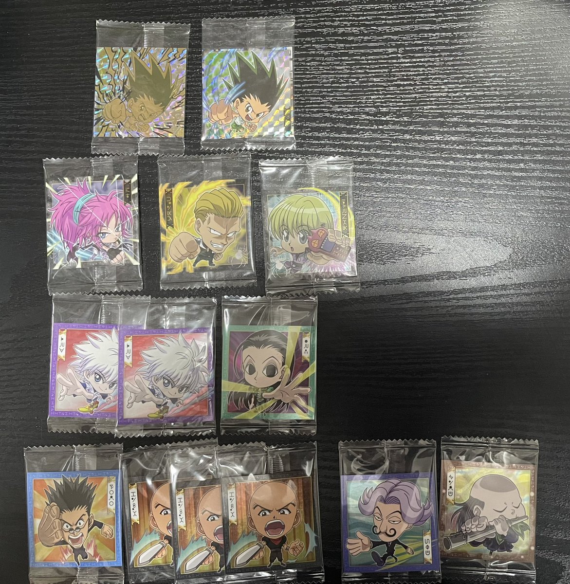 hydesan_2137's tweet photo. @wPSnT4inLbMmj1m 初めまして、検索より失礼致します。

当方シャルナーク4点(内2点はいつものverてばありませんが)所持しております。

1枚目のゴン、クロロ、4枚目のクロロと4⇔3での交換は可能でしょうか？

ご検討よろしくお願い致します。 https://t.co/W7owWZ6O5Q