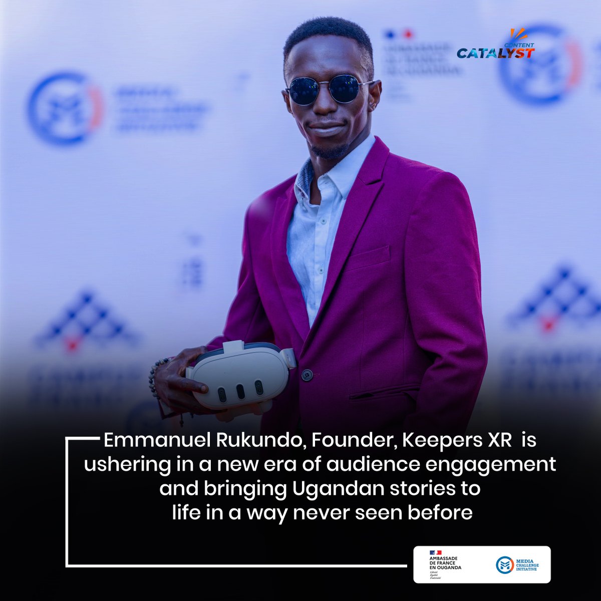 IMChallengeug's tweet photo. Round of applause for @ruks256. Watch his insightful fireside chat on the future of digital storytelling and his platform @KeepersXR. https://t.co/xNZg7UnDr4
The #ContentCatalyst23 program is in partnership with the @FrenchEmbassyUg. https://t.co/inKuFi89Fs