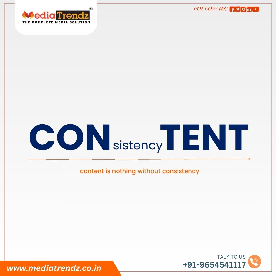 MediaTrendzIN's tweet photo. At #MediaTrendz, we believe in the power of CON(sistency)TENT
.
Like a steady line of progress, our content strategies are designed to maintain a consistent brand voice that resonates and builds trust
.
#ConsistentContent #BrandTrust #ContentSymphony https://t.co/vMMeNQR2wk