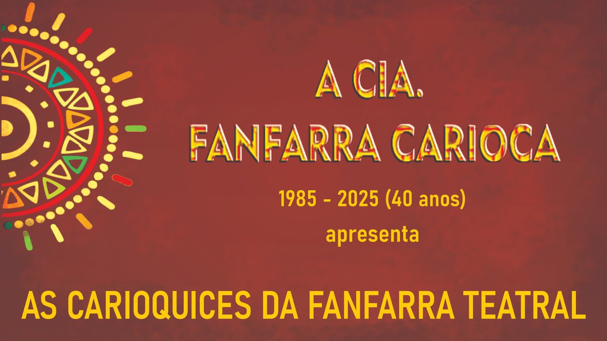 CIA. FANFARRA CARIOCA. (@fanfarracarioca) on Twitter photo Essa Fanfarra teatral é Karióka raiz, porém, gosta muito de perambular por todos os cantos do nosso país contando os seus causos e histórias.
É só chamar, faz sinal de fumaça... fanfarra@uol.com.br
youtube.com/watch?v=I06JuZ… Essa Fanfarra teatral é Karióka raiz, porém, gosta muito de perambular por todos os cantos do nosso país contando os seus causos e histórias.
É só chamar, faz sinal de fumaça... fanfarra@uol.com.br
youtube.com/watch?v=I06JuZ…