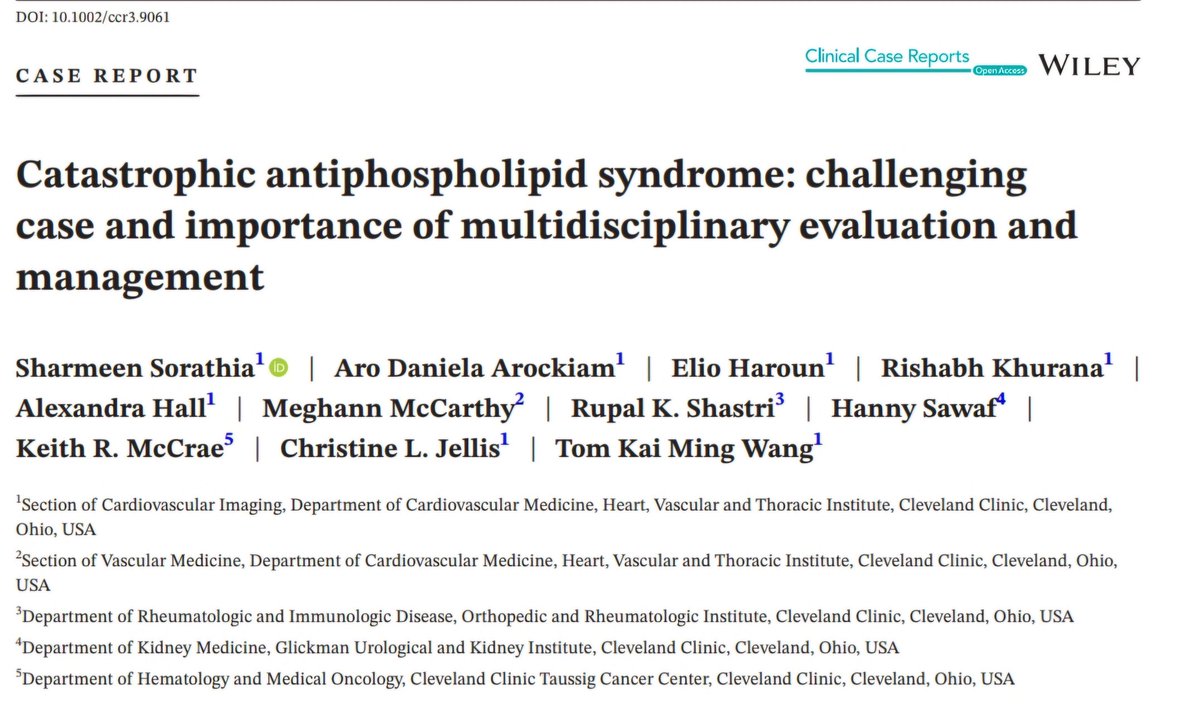 Sharing our interesting case report on catastrophic APS with multiorgan thrombotic involvement including acute myocardial injury🫀