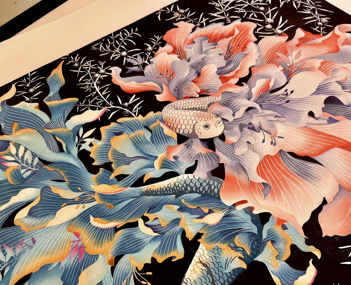 先日の消しゴムはんこ作品が東京都美術館に展示していただけることに