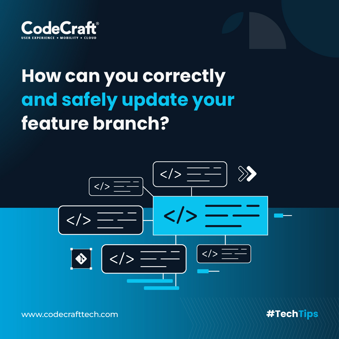 codecrafttech's tweet image. Keep your feature branch fresh and conflict-free. Learn how to safely update it with these simple steps!
Check out this #TechTip to safely update your feature branch!
#CodeCraftTech #TechTipsThursday #git #Coding #Programming #CleanCode #GitProTip #CodingTips #GitBranching