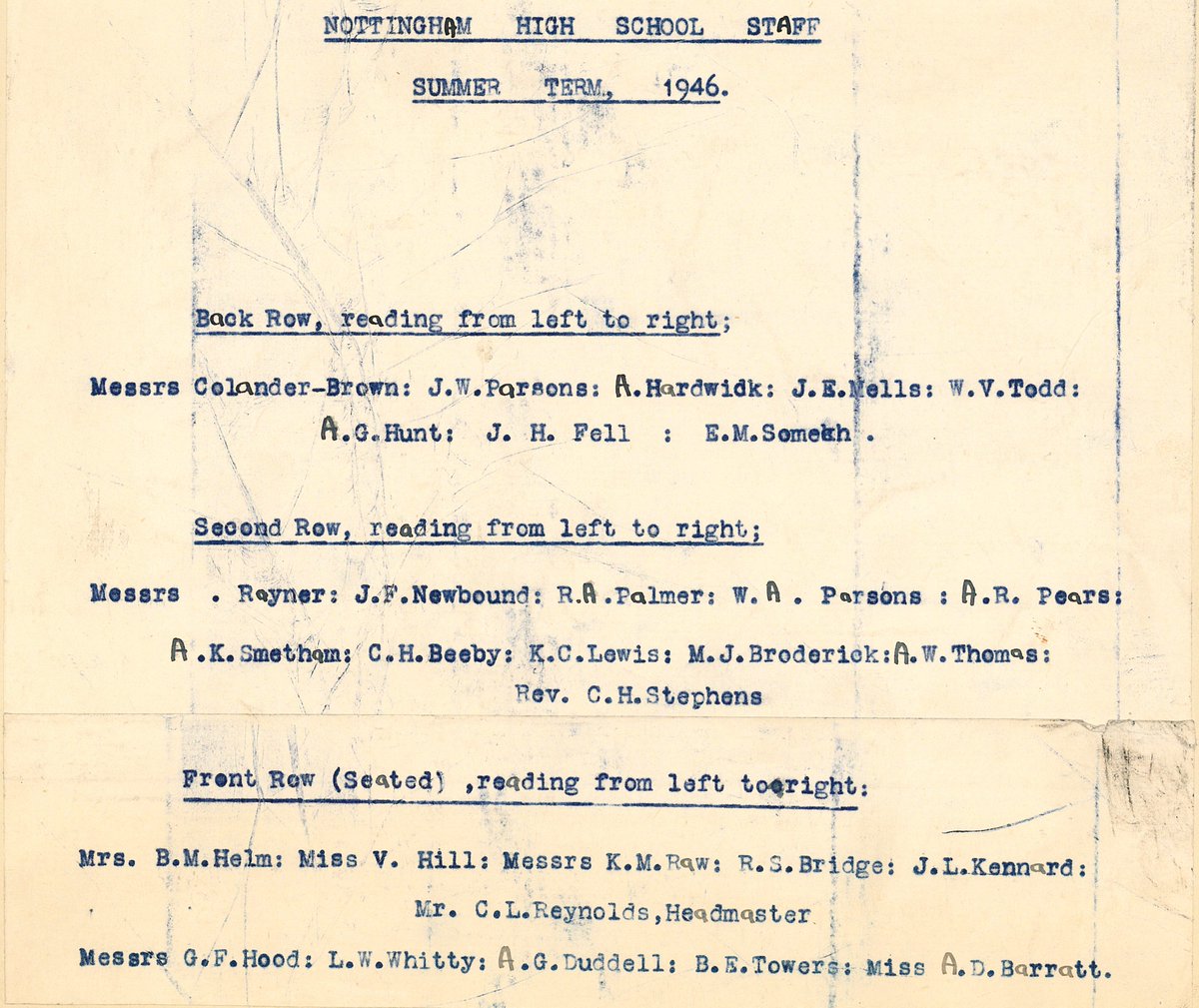 #ThrowbackThursday @NottsHigh

Our archive is an invaluable resource for preserving the School's legacy and fostering a sense of community and continuity.

#ThisisourNottinghamHighSchool