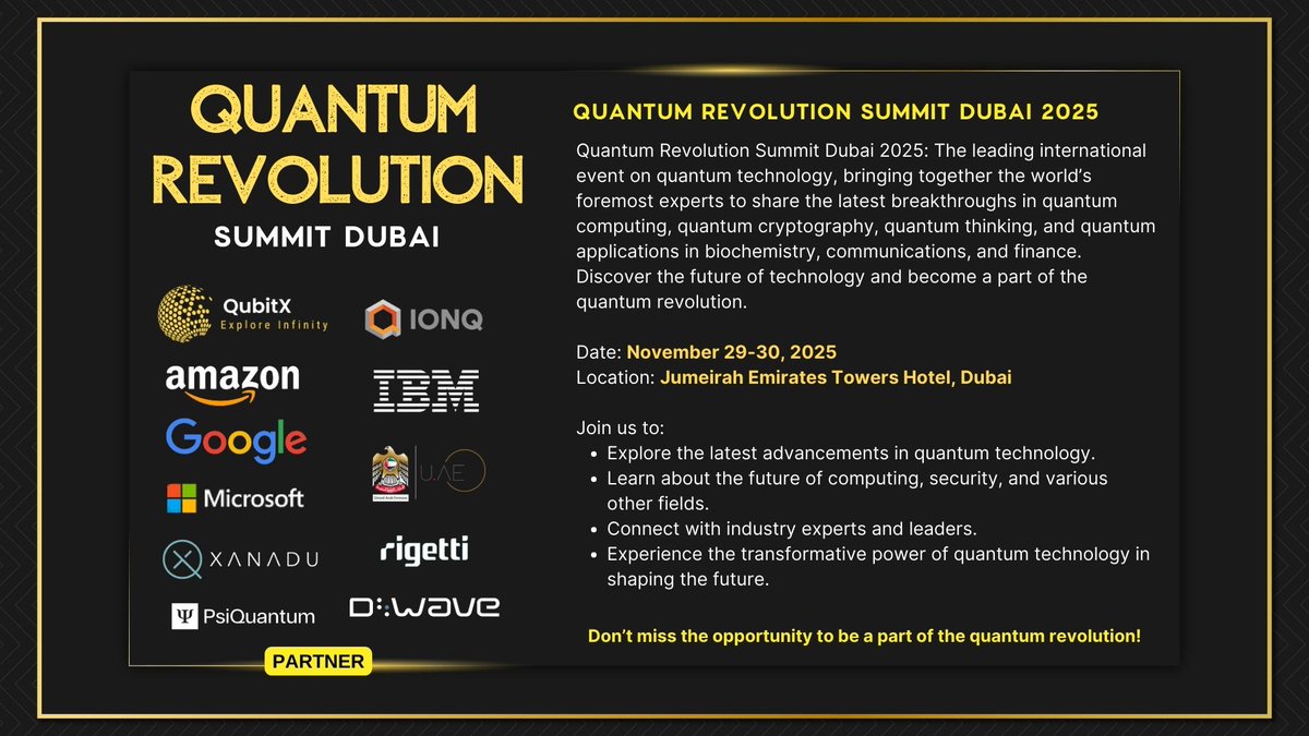 Quantum Revolution Summit Dubai 
#QuantumRevolution 
#QuantumComputing
#QuantumMoney
#QuantumBlochchain