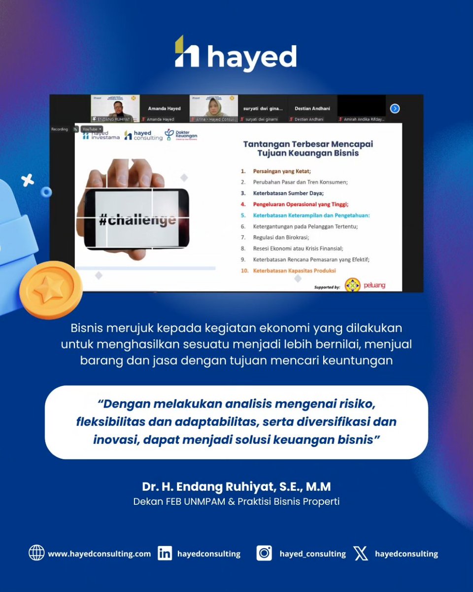 hayedconsulting's tweet photo. Yuk, saksikan secara online, Webinar "Langkah Praktis Mencapai Tujuan Keuangan Bisnis", hanya di official youtube Hayed Consulting!
https://t.co/SnQlXkMaEs https://t.co/QOxetUPQRO