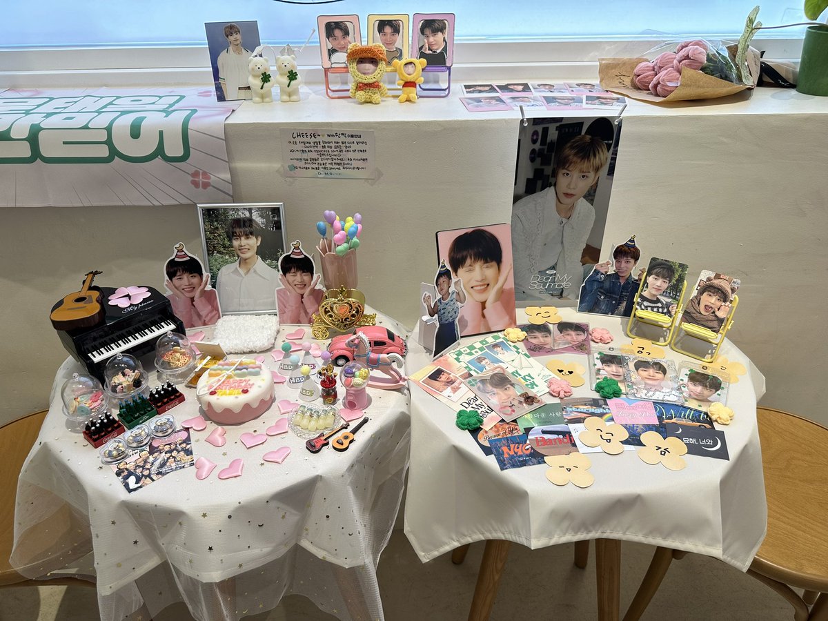 sugajun1130's tweet photo. 태일 생일 @카페 시즈님

とーーっても可愛い『ているWORLD』🍀

#Dear_My_Soulmate
#태일이의_단짝시즈니_모여라
#태일 #TAEIL https://t.co/qRLzsIwa6v
