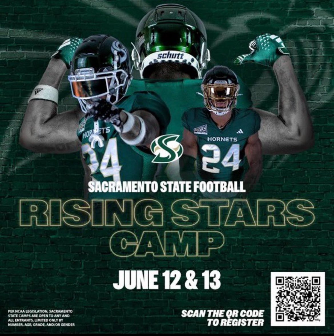 I will be attending  <a href="/SacHornetsFB/">Sac State Football</a> Rising stars camp both days the 12th and 13th, ready to compete💪🏽
