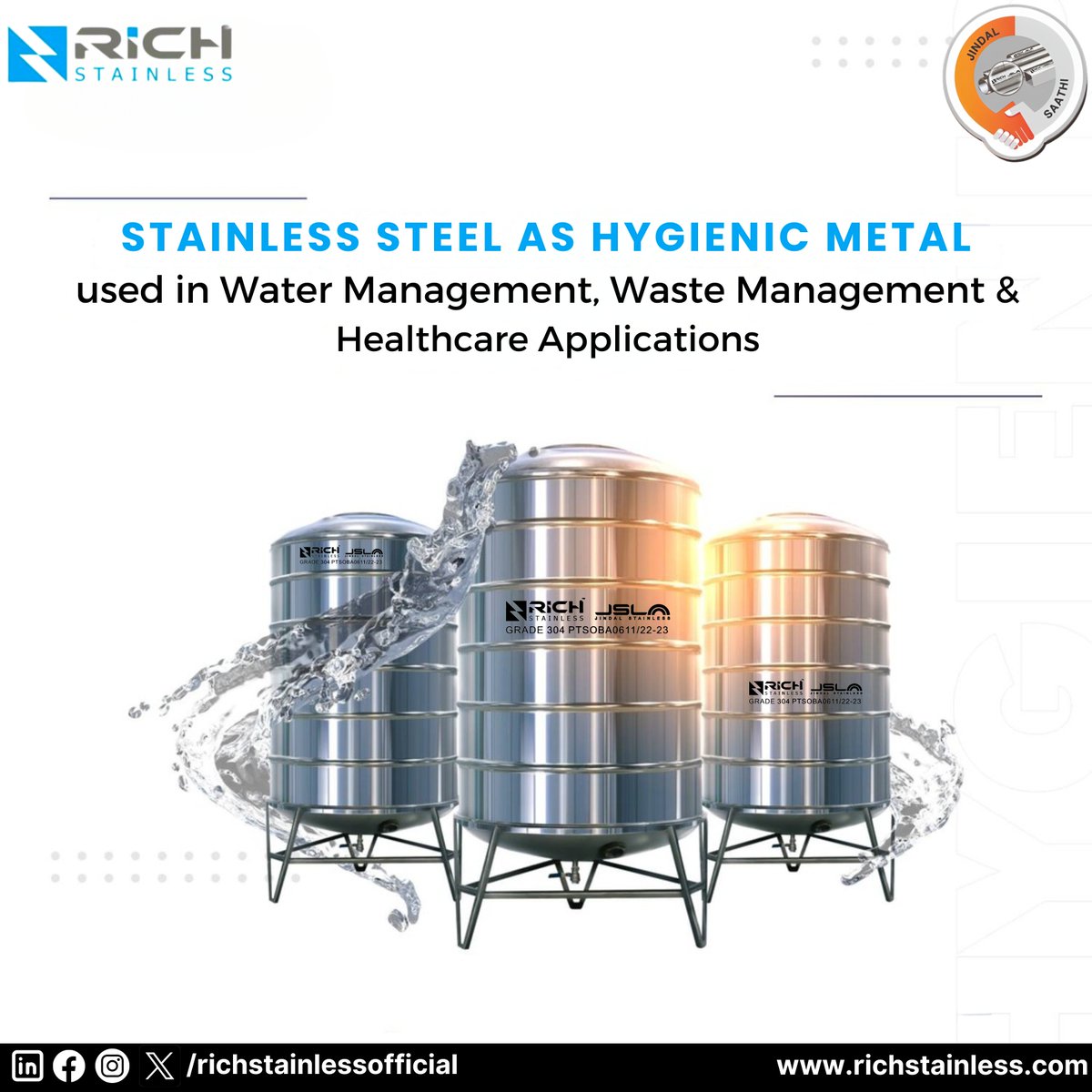 Experience innovation and quality with our stainless steel pipes. #metalfabrication #stainlesssteelpipe #304stainlesssteel #hygienicmetal #richjindal