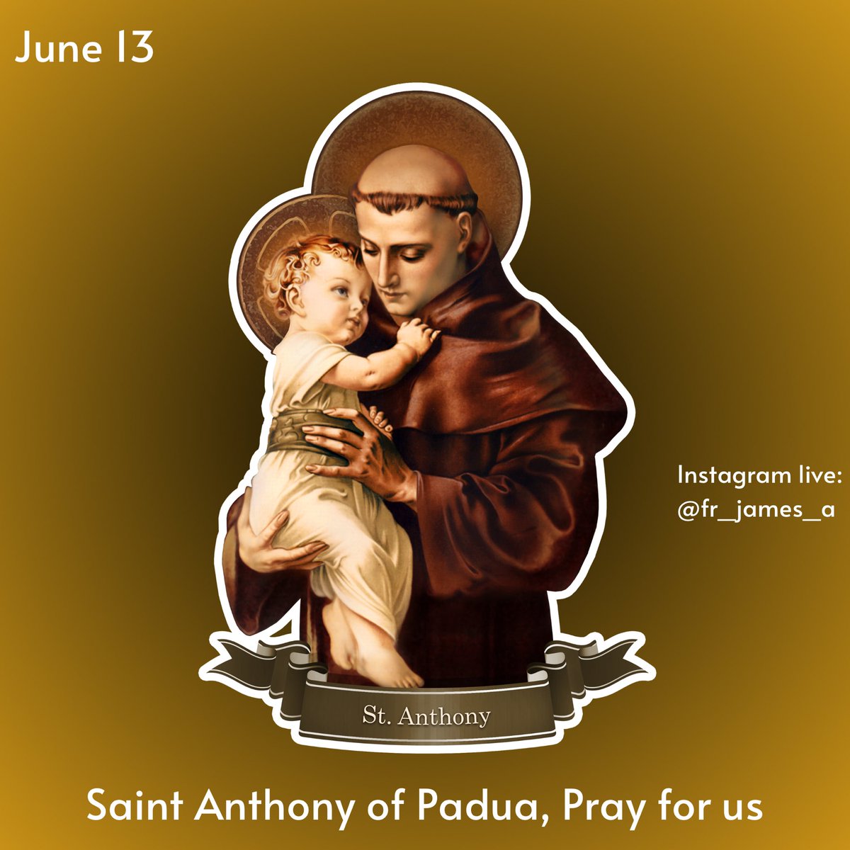 frjamesa's tweet image. PETITIONS TO ST. ANTHONY 

All: O glorious St. Anthony, unfailing worker of miracles, to you do we raise our hearts and hands, to implore your powerful intercession in obtaining from the loving heart of Jesus all the help and graces necessary for our spiritual and temporal…
