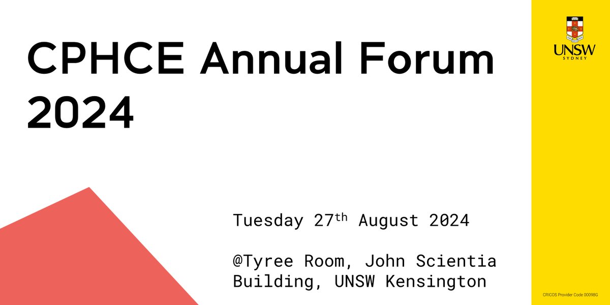 UNSW CPHCE (@cphce_unsw) on Twitter photo CPHCE Annual Forum 2024 will be held on TUE 27 AUG 9-1:30pm @John Scientia Building, UNSW This year's theme is #LocationalDisadvantage & <a href="/billiegc/">Billie Giles-Corti</a> will be the keynote speaker <a href="/UNSWMedicine/">UNSW Medicine & Health</a> get your ticket via this link now: t.ly/gW7MK CPHCE Annual Forum 2024 will be held on TUE 27 AUG 9-1:30pm @John Scientia Building, UNSW This year's theme is #LocationalDisadvantage & <a href="/billiegc/">Billie Giles-Corti</a> will be the keynote speaker <a href="/UNSWMedicine/">UNSW Medicine & Health</a> get your ticket via this link now: t.ly/gW7MK