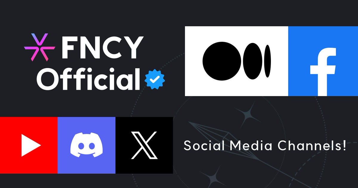 🌟FNCY Official Channels! ✨
📌We are only using account below!

▶️Website: fncy.world 
▶️Twitter:  x.com/FNCYofficial
▶️Telegram: t.me/FNCY_Official
▶️Discord: discord.gg/fncy 
▶️Facebook: facebook.com/fncy.official
▶️Youtube: youtube.com/@FNCY_official