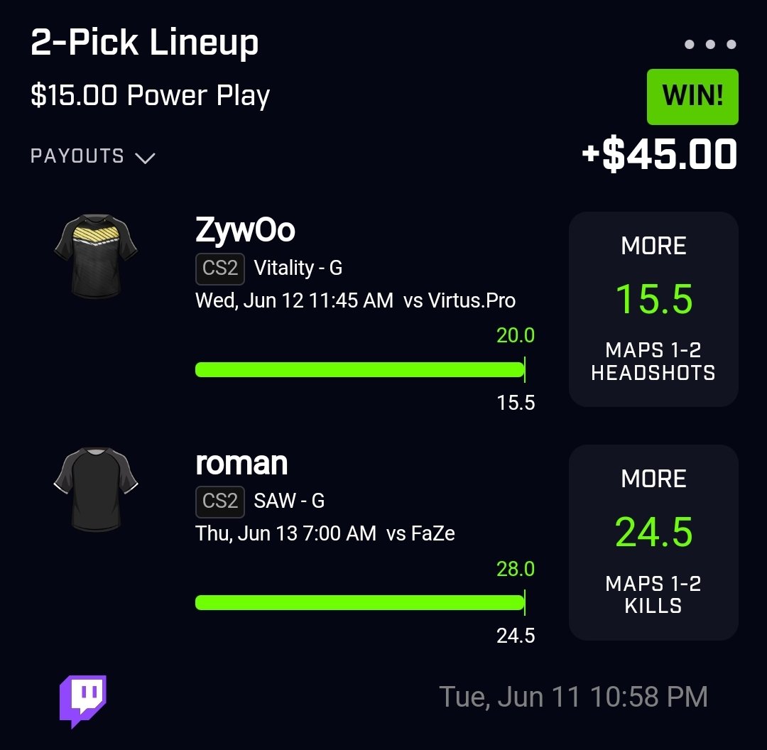 MrMooseDFS's tweet photo. Cash these 3 for the Discord ✅️🫡
Check us out 👀⬇️
https://t.co/ShDs1TSJDH
https://t.co/GMkKxvpt7y
@backdoorfs 📊📈👨🍳
CS2 prop research done using @NanoBetss daily spreadsheet 🙏
#PrizePicks #PrizePicksLocks #PrizePicksCS2 #PrizePicksPOTD #CS2props #PrizePicksToday https://t.co/BPVZgzal1f