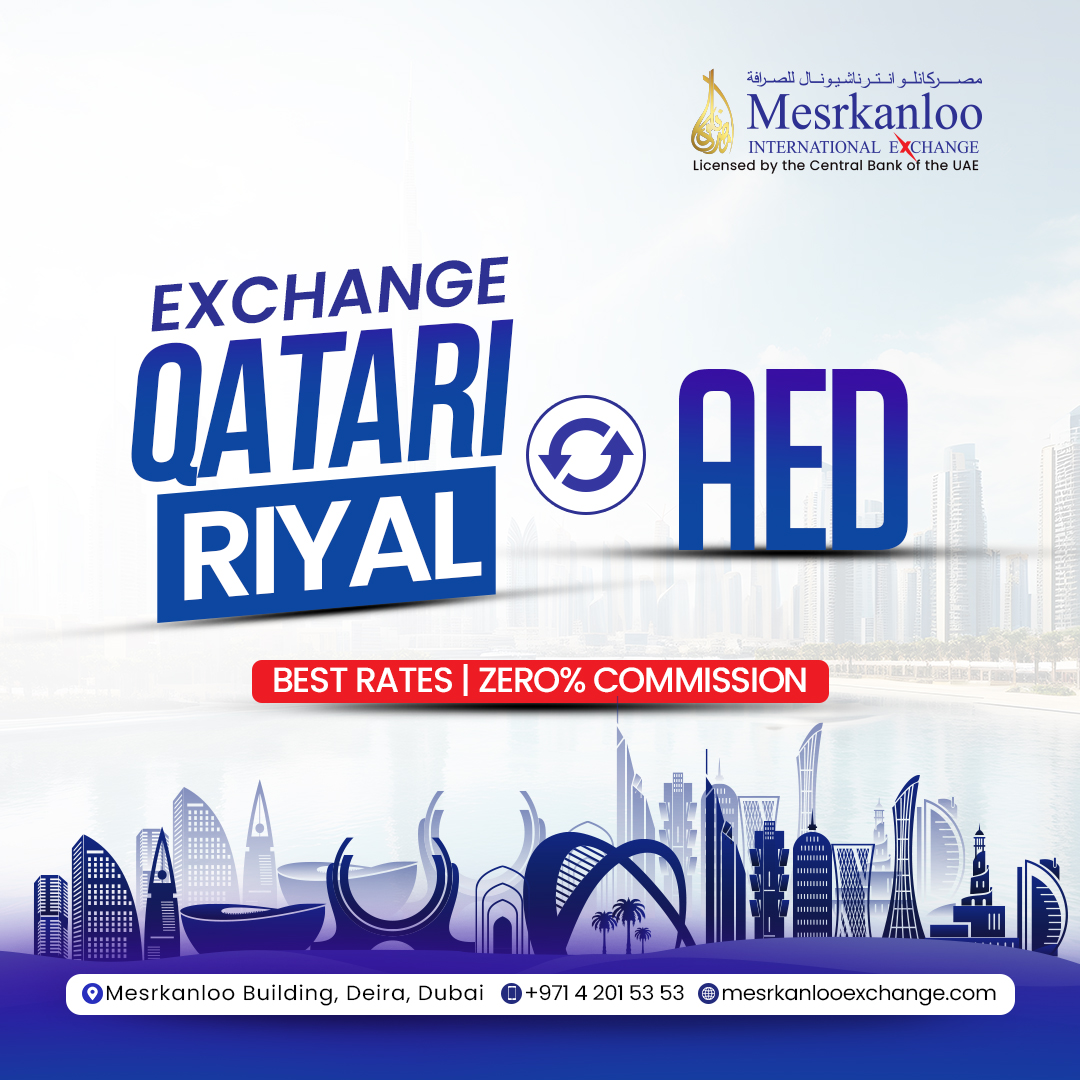 mesrkanloo's tweet photo. Exchange your Qatari Riyal for AED effortlessly with us.
Enjoy the BEST RATES with ZERO commission fees.

Visit us at Mesrkanloo Building, Deira, Dubai, or call +971 4 201 53 53 for a smooth #CurrencyExchange experience.

#QatariRiyalToAED #ForexDubai https://t.co/U3PN7MXn1T
