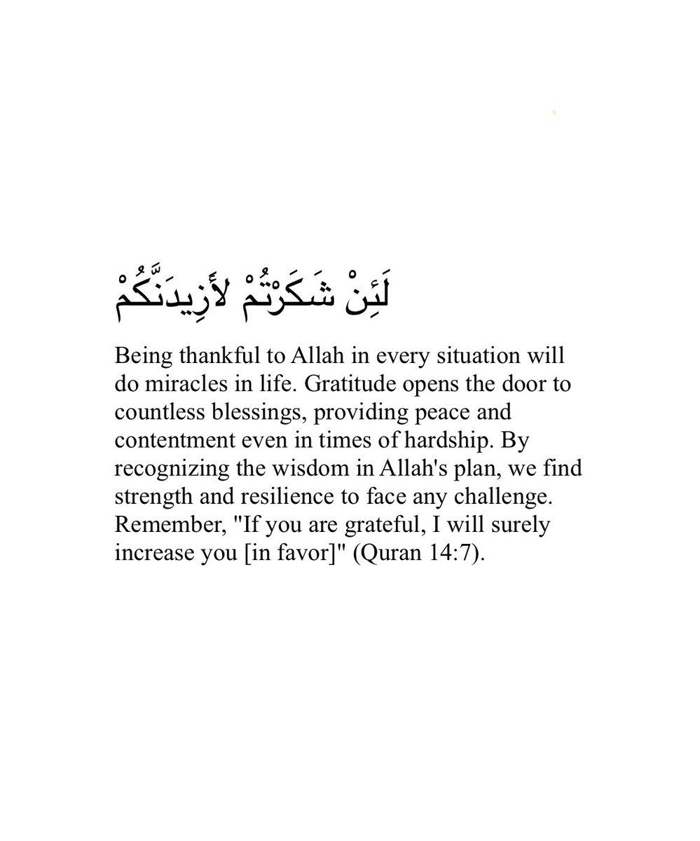 muslimthoughtz1's tweet image. Being thankful to Allah will do miracles in life.