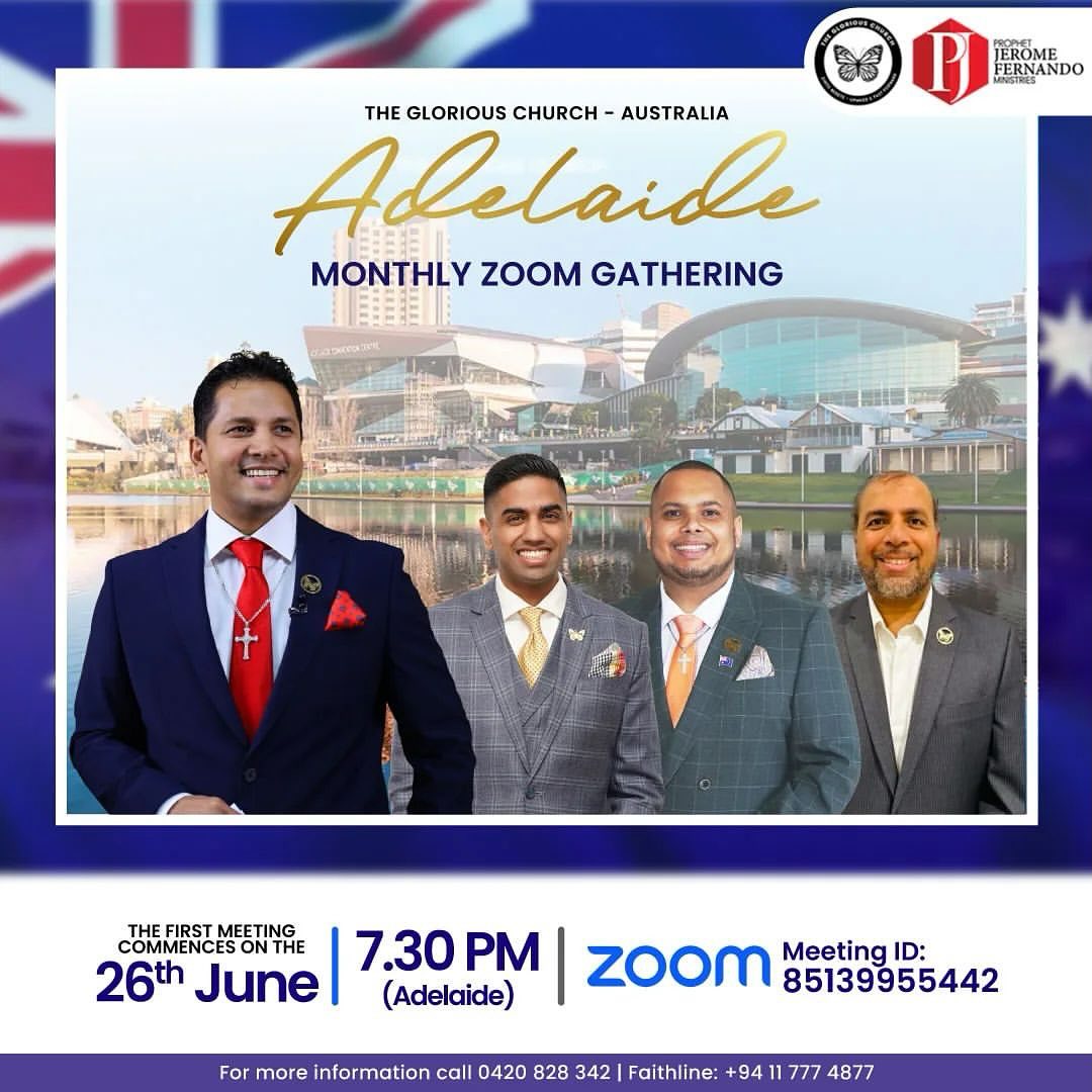 KainozStudio's tweet photo. Please share with friends and family.
If you are in Adelaide, don't miss joining us for our first Zoom gathering happening on the 26th of June 2024. 
7.30 PM (Adelaide)
Meeting ID: 851 3995 5442
For more information contact Australia: 0420 828 342 | Faithline +94 11 777 4877 https://t.co/E36i7VP0nO