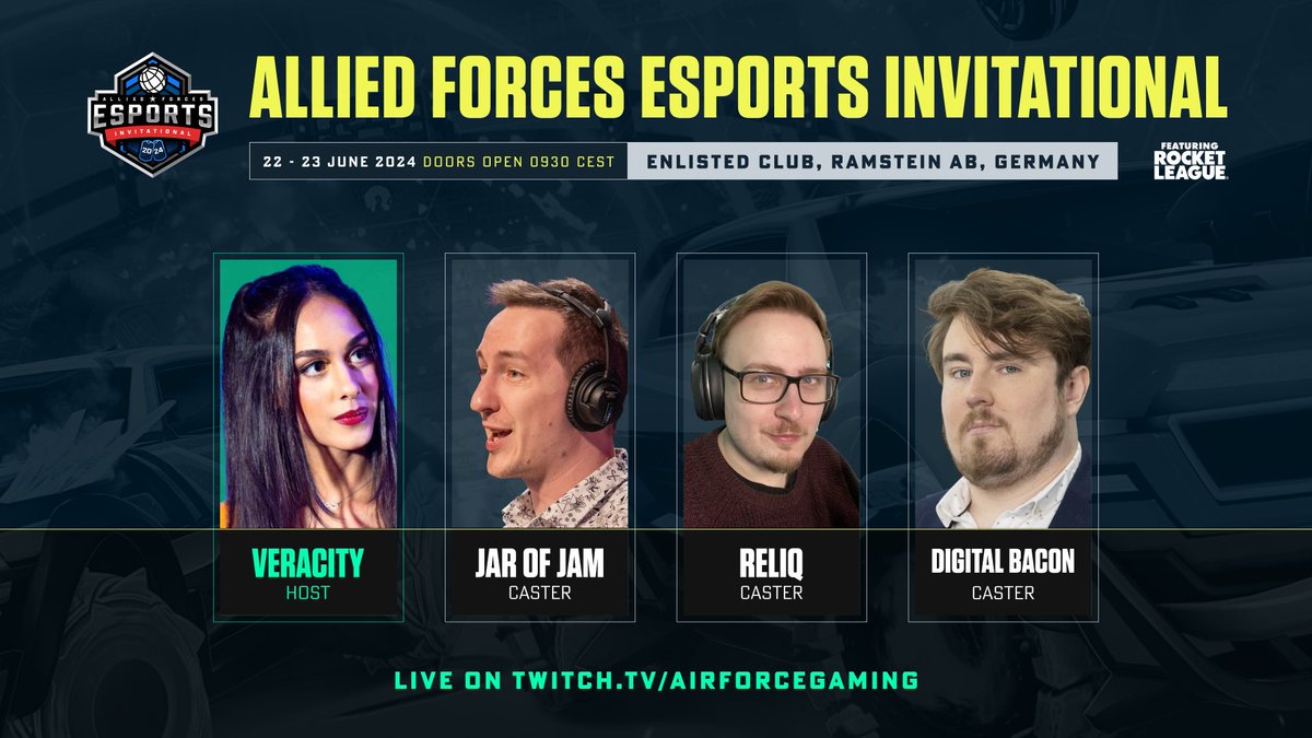 The party is getting bigger — Introducing our #AFEI2024 talents:

⭐ <a href="/Veracityy_/">Jasmine / Veracity</a>
💥 <a href="/JarxJam/">Jar of Jam</a>
💥 <a href="/JustReliq/">James T. Kirk</a>
💥 <a href="/BaconCasts/">Digital Bacon</a>

See you in Germany! 😎