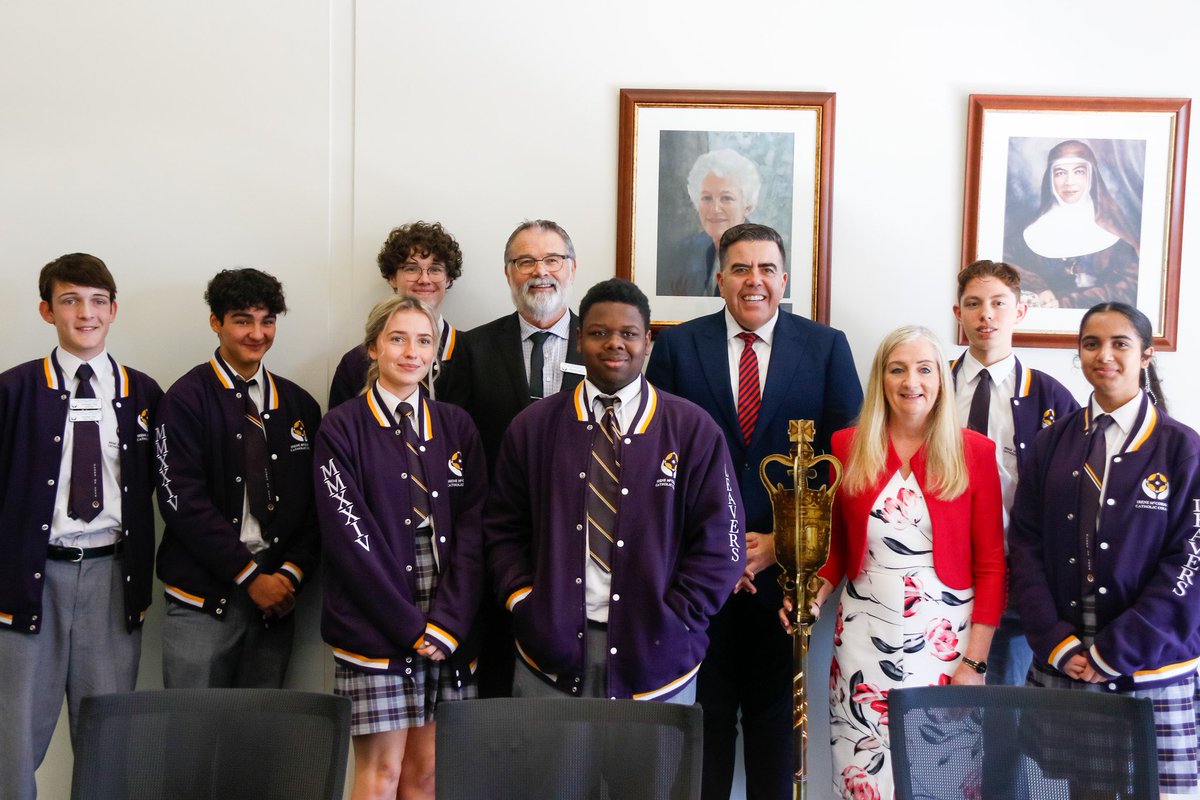 imccbutler's tweet photo. This morning we welcomed Speaker of the House, Hon Milton Dick MP, and Member for Pearce, Ms Tracey Roberts MP, inspiring our Year 11 and 12 students with insights into Parliament and governance #Inspiration #ParliamentVisit #imccbutler #catholicedwa https://t.co/1uUgh4C7eT