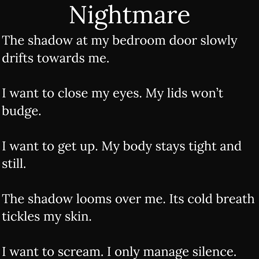 MPSiddell's tweet photo. Microfiction day seven: Nightmare https://t.co/Hzcjn57GJG