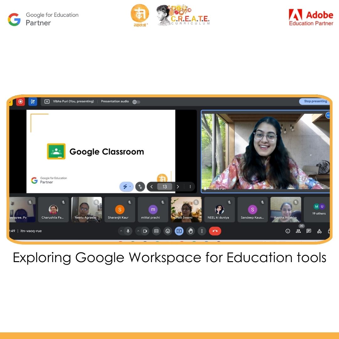 mahattattva's tweet photo. Mahattattva's Google Certified Educator Level 1 Summer Bootcamp, led by @vibhapuri, just concluded! Over five days, teachers gained in-depth knowledge of Google Workspace for Education tools.
#GoogleCertifiedEducator
#GoogleWorkspace #ProfessionalDevelopment #SummerCamp https://t.co/lIgy90CNON