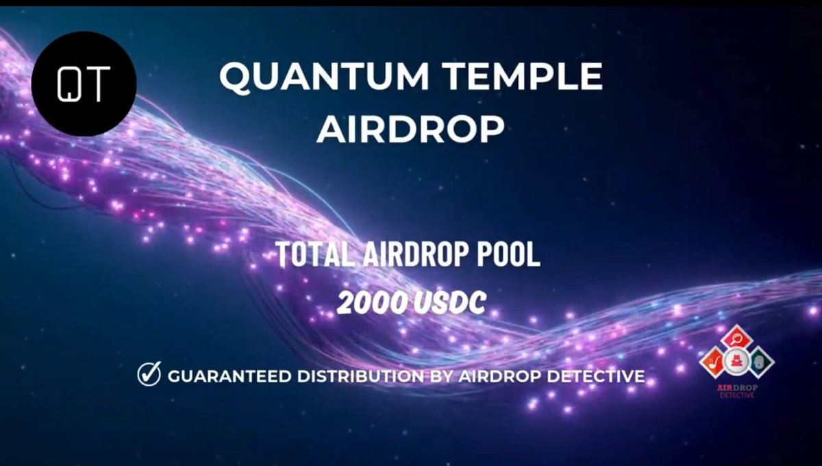 Metamintt's tweet photo. π QUANTUM TEMPLE #AirdropβοΈ Guaranteed distribution by Airdrop Detective
π Airdrop Pool: 2,000 USDCπ΄ Start the airdrop bot: https://t.co/zCoZcgd9Ceβ¦
π Do the tasks on the bot & submit your data.
π Details: https://t.co/VuBi6jYZMo
#Bitcoin #QUANTUMTEMPLE #USDC #AirdropDetective