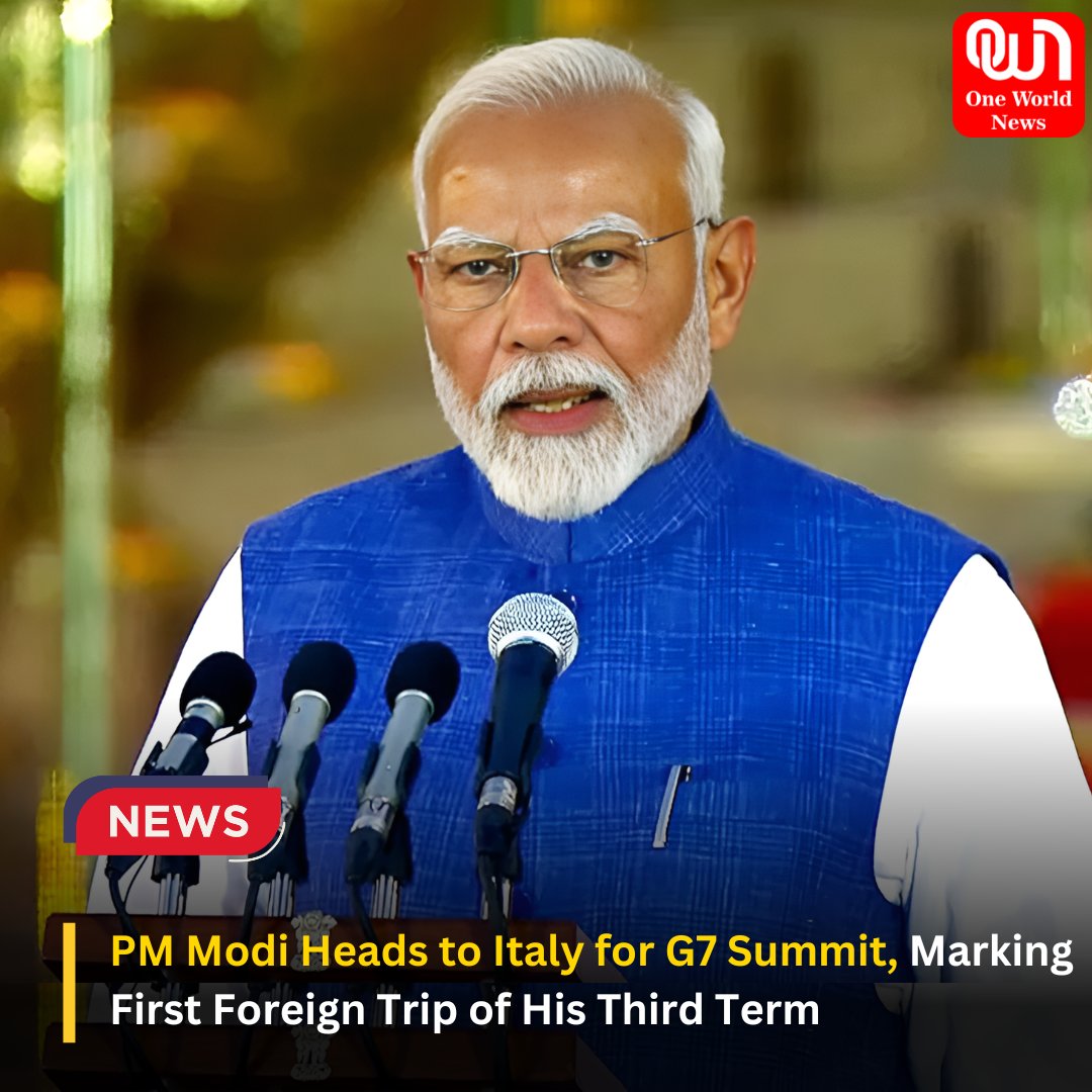 Oneworldnews_'s tweet image. Prime Minister Narendra Modi will travel to Italy on Thursday to attend the 50th G7 leaders&apos; summit. This trip marks his first international visit since beginning his third term in office.

#PMModiThirdTerm #italy #G7summit #oneworldnews