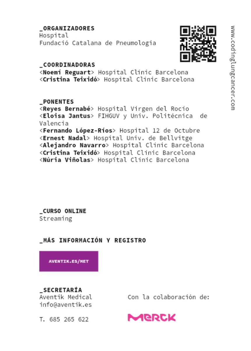 ANavarro_MD's tweet image. Next week we have a new session! 📢 &apos;Coding Lung Cancer: MET&quot; Wed 19th June (16:30h-18:30h).  Excellent speakers, in streaming and free registration 👉 aventik.es    #codinglungcancer #MET #biomarkers #🫁 #lungcancer