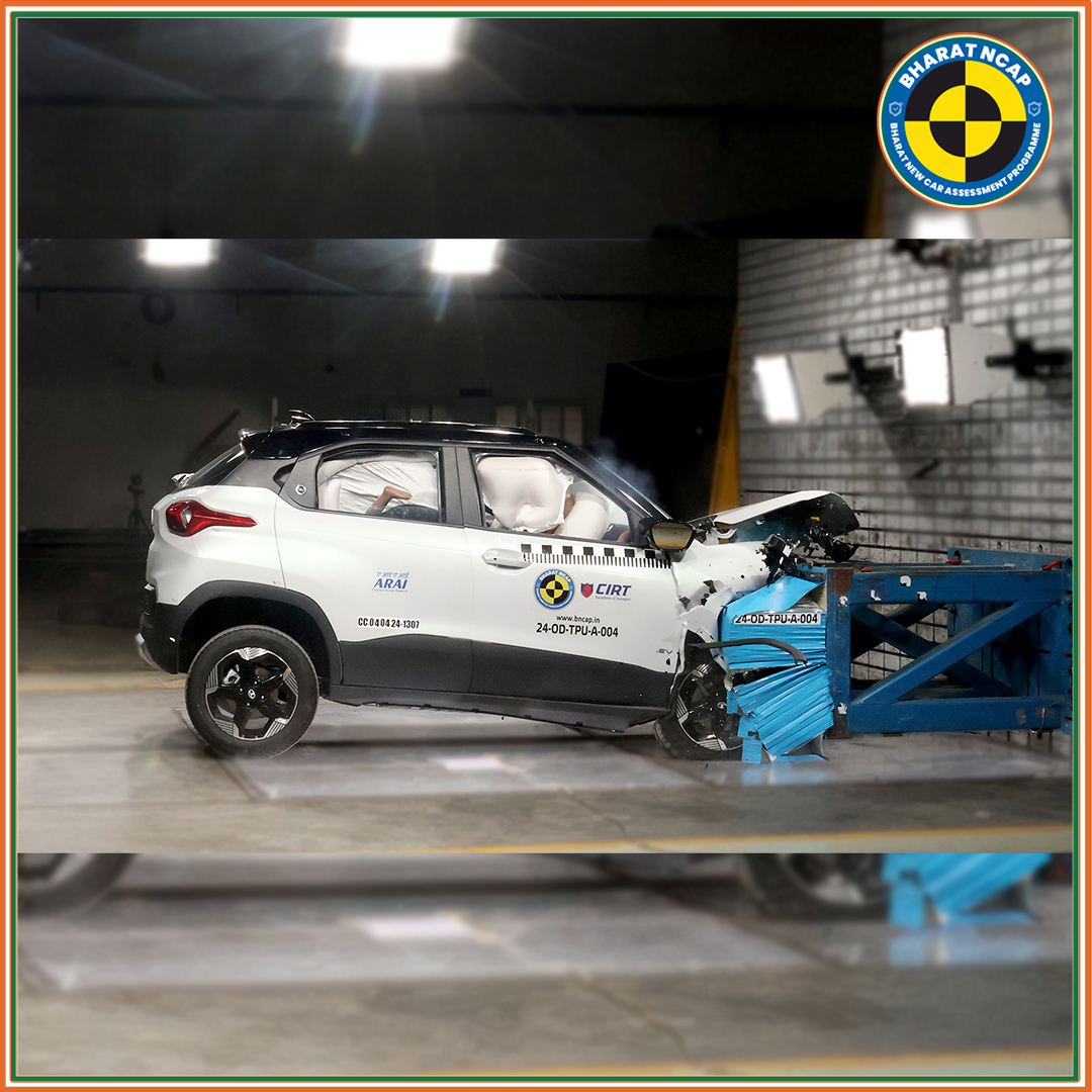 bncapofficial's tweet image. “Excited to share the safety rating of the first electric vehicle assessed under Bharat NCAP! 🚗⚡️ 
TATA – PUNCH.EV has achieved Five Stars in both Adult as well as Child occupant protection.

For more details visit bncap.in