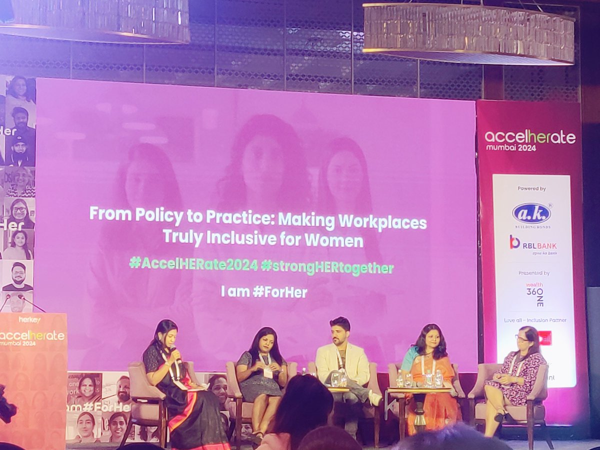 kunjal23's tweet photo. Panel Discussion - From Policy to Practice: Making Workplace Truly Inclusive for Women. @herkeyofficial_ #AccelHERate2024 #DiversityAndInclusion https://t.co/L4Okx9PIdr