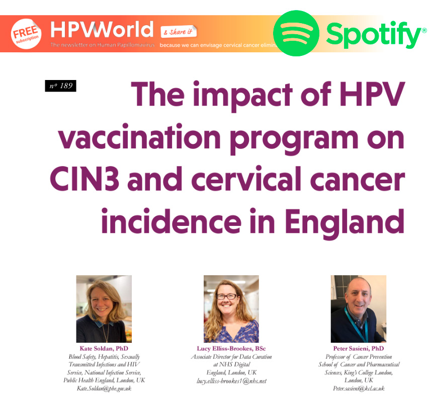 Excited to announce that the article 'The impact of HPV vaccination program on CIN3 and cervical cancer incidence in England' is now available in podcast form. You can listen to it here tinyurl.com/76t43zs4 #HPVVaccination #HPVDiseaseElimination #HPVClinics