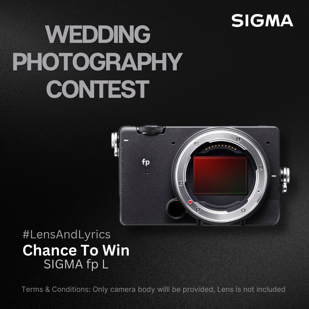 Sigma_India's tweet photo. Speed up! The SIGMA Wedding Contest is here, and we can't wait to see your amazing entries! Stand a chance to win the incredible SIGMA FPL Camera! Click the link in our bio for all the details
#sigmaphotoindia #sigmaindia #sigmalens #sigmacontest #sigmacontestindia #LensAndLyric https://t.co/FOi4cryNHm