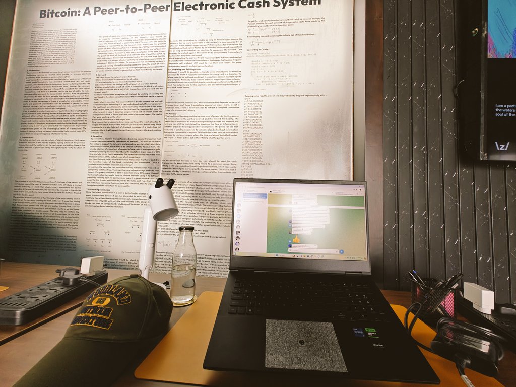 KryptosaurusEth's tweet photo. ๐ Thrilled to be attending #StarkHack at @ZoHouse_BLR! ๐ข The Bitcoin whitepaper on the wall is an inspiring reminder of why we build in #Web3. Ready to hack and innovate in the heart of Bangalore! ๐ปโจ #Blockchain #Crypto #zkproofs #bitcoins #StarknetIndia #BharatForWeb3 https://t.co/W3h7FSoyII
