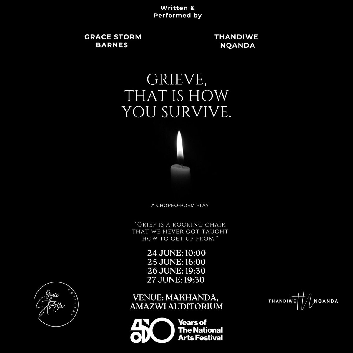 ThandiweNqanda's tweet photo. the lives we aim to carry in this work, have taught us so much about ourselves. 
in the realm we look to tap into, we yearn to keep them alive. 
—
so blessed to be embarking this sentimental journey with @iam_gracestorm 

For tickets: https://t.co/kyh9XqiwXw https://t.co/nX8bDk6G8u