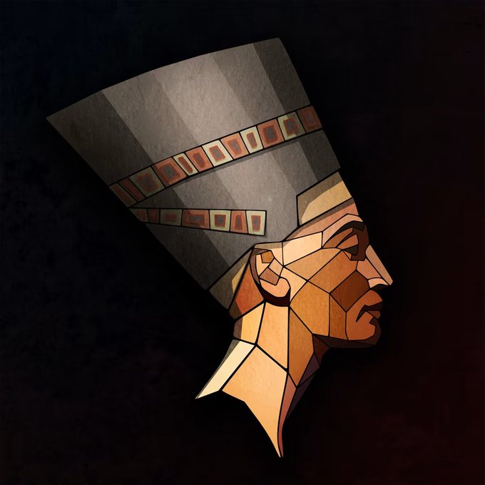 m16ueldesign's tweet photo. Nefertiti Lowpoly 
0.1 $eth on #rarible 👇📷https://t.co/nfIaYfIu6Y… https://t.co/dLJtgnDIsH