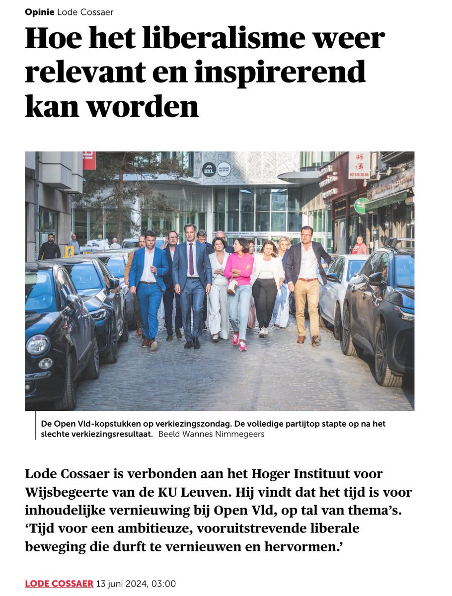LodeCossaer's tweet photo. Zoals ik gisteren had gehint, sta ik vandaag in @demorgen met een stuk over de richting van een vernieuwde @openvld . 

Ik neem je even mee doorheen de redenering. 

Retweeten is geapprecieerd, zoals altijd. (Zelfs met feedback/kritiek. ;))
https://t.co/Gx9mHkBPku 
/1 https://t.co/kAQblhKk4Y