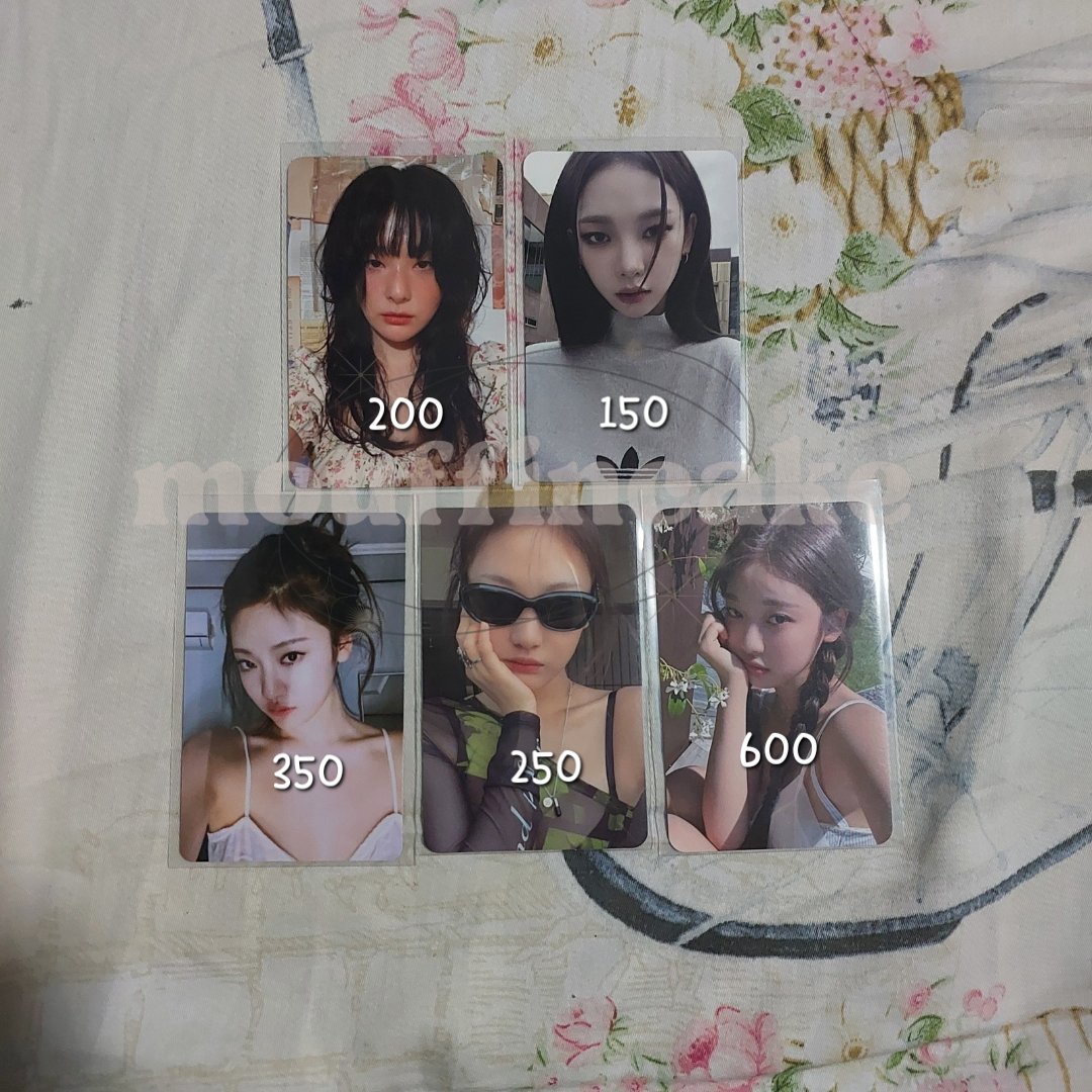 mouffincake's tweet photo. wts lfb ph 
red velvet seulgi chill kill pc 
aespa my world karina ningning pc pob

prices indicated in the photo

# red velvet rv chill kill seulgi aespa my world karina ningning pob pc https://t.co/zs5Uy9HZ9r