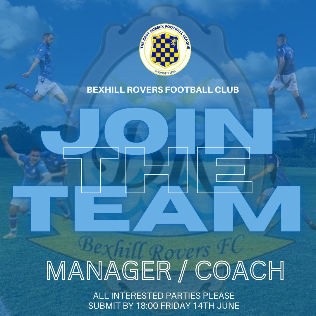 MANAGERIAL VACANCY 

The club is looking for a dedicated and driven individual to lead a successful and committed playing squad/ backroom team into the 24/25 season.

Contact the club through Direct Message before 18:00 on Friday 14th June to submit interest.