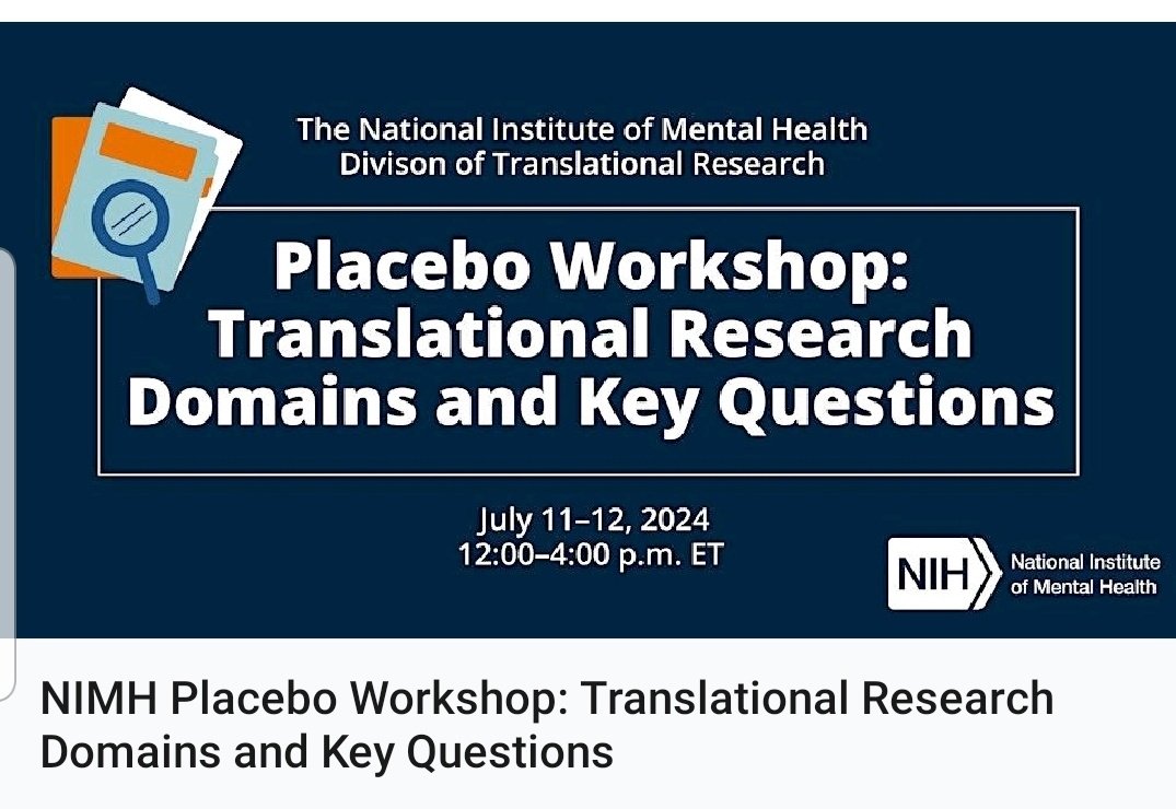 Luana Colloca (@colloca_luana) on Twitter photo Register to join a unique 2 day- workshop at <a href="/NIMHgov/">National Institute of Mental Health (NIMH)</a> eventbrite.com/e/nimh-placebo… Register to join a unique 2 day- workshop at <a href="/NIMHgov/">National Institute of Mental Health (NIMH)</a> eventbrite.com/e/nimh-placebo…