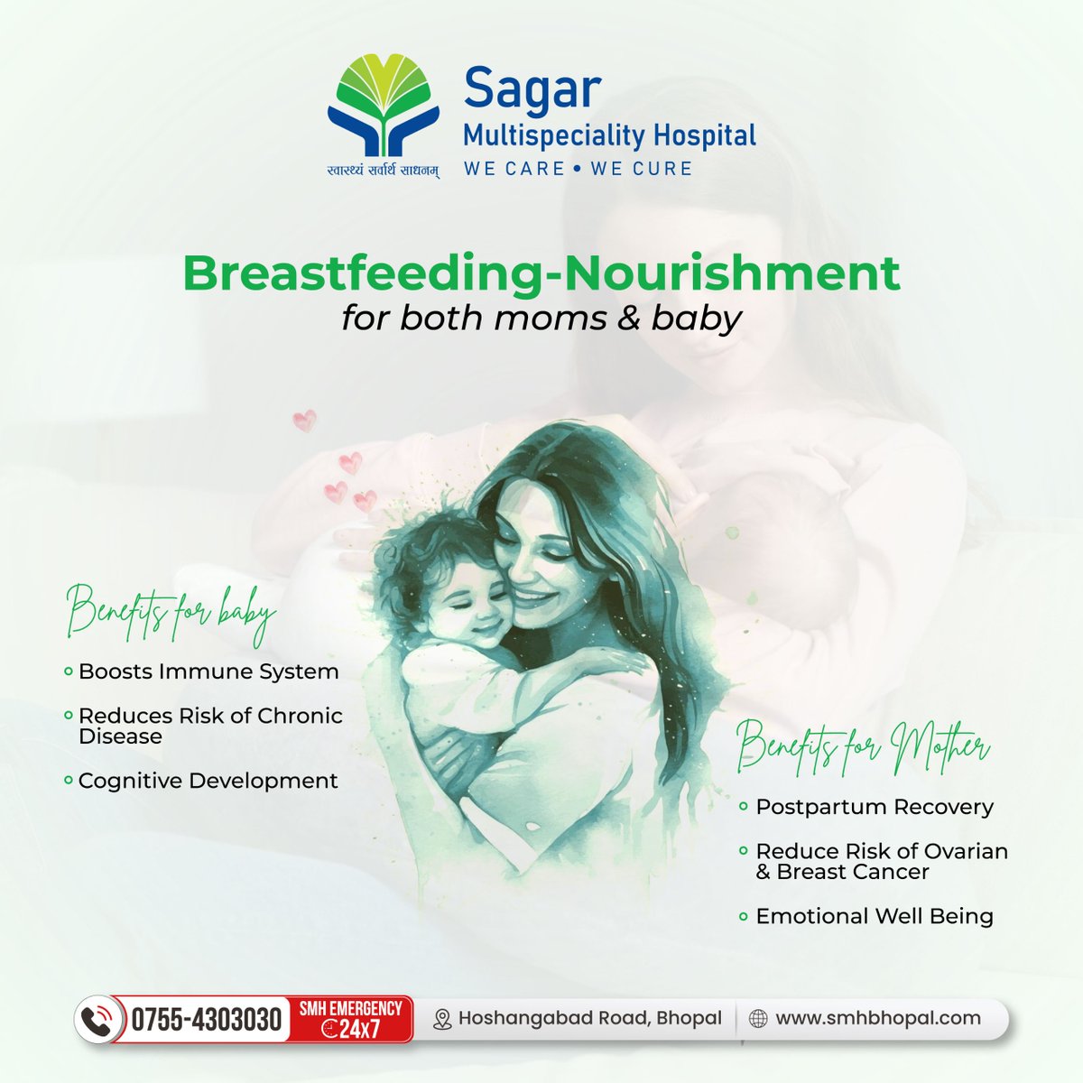 smhbhopal's tweet photo. Breastfeeding-Nourishment for both Moms & Baby
#doctors #medicalcare #health #SagarMultispecialityHospital #SMH #SMHBhopal #WeCare #WeCure #SagarGroup #bhopal #india #life #miracle #comeback #bhopal #surgery #cancer #oncology #oncologist https://t.co/wKQrtTbwnD