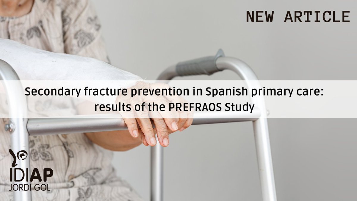 🔎 Nou estudi 

L’equip coordinat per l’investigador d’#IDIAPJGol Daniel Martínez Laguna ha observat mancances en el tractament i seguiment de persones grans que pateixen fractures per fragilitat dels ossos.

pubmed.ncbi.nlm.nih.gov/38722400/